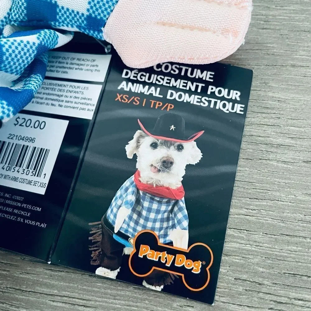 Halloween Cowboy Dog Pet Costume XS/S